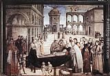 Death Canvas Paintings - Death of St. Bernardine